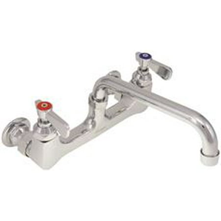 Premier Lead Free Wall Mounted Commercial Sink Faucet With 14 Inch Spout Chrome Plated