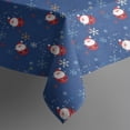 thumbnail image 5 of Blue Christmas Santa and Snowflake Pattern Rectangle Tablecloth 60"x120",Waterproof Polyester Rectangle Table Cloth, Wipeable Spillproof Polyester Tablecloth for Dining, Camping, Indoor and Outdoor, 5 of 6
