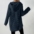 thumbnail image 6 of UPPADA Women's Sherpa Hoodies Fleece Cable Knit Hoodies Drawstring Fuzzy Warm Hooded Jacket Fall Winter Warm Y2k Outwear Oversized Pullover Navy,S Women's Winter Jackets No Hood, 6 of 8