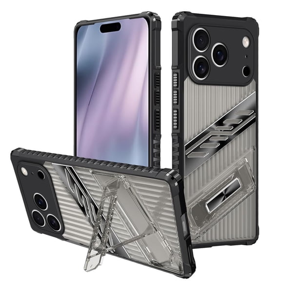 Case For IPhone 17 Pro Max/17 Pro/17 Air/17, Transparent Slim Case Hidden Kickstand Cover Anti-slip Camera Protection Shell