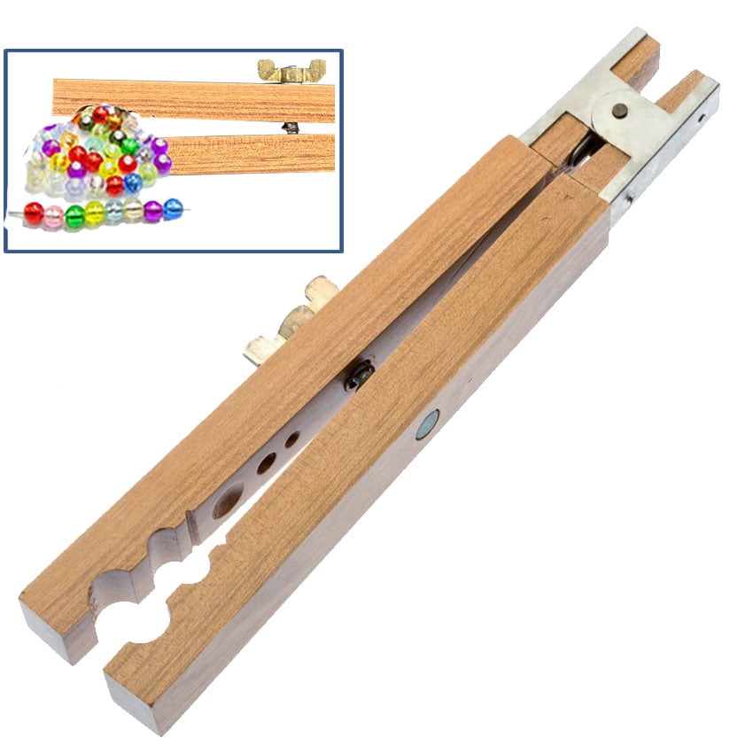 7" 6 Slots Wooden Bead Holder with Lock Nut Holds Beads For Drilling
