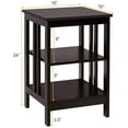 thumbnail image 3 of Yardi Yard 2 Pieces 3-Tier Nightstand with Reinforced Bars and Stable Structure-Dark Brown, Side Table, Chairside Table Narrow End Table for Bedroom Living Room Kitchen, 3 of 6