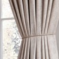 thumbnail image 3 of ZMLEVE Pair of 2 Ivory Color Privacy Room Dividers are 9 Feet (W) x 9 Feet (L) (108 x 108 Inches). Damask Embossed Room Separating Curtains Include 2 Free Tie-Backs. EVE 108\u201d x 108\u201d Ivory, 3 of 7