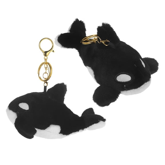 Niceauty 2Pcs Plush Keychain Soft Whale Animal Bag Pendant Charming Ocean Accessory
