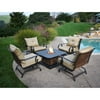Preston 5-Piece Casual Patio Set with Firepit-Table