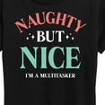 thumbnail image 3 of Instant Message - Naughty But Nice Multitasker Christmas - Women's Short Sleeve Graphic T-Shirt, 3 of 6