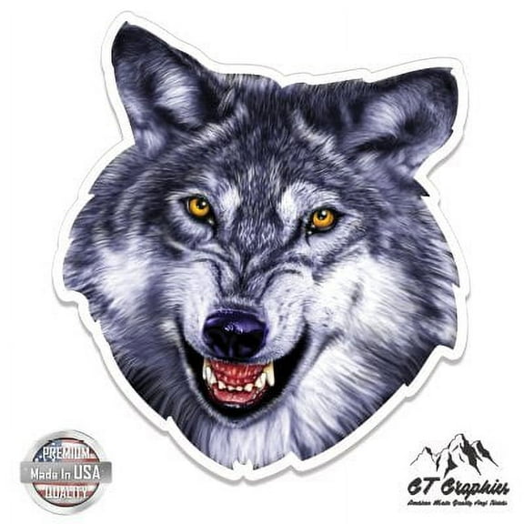 Wolf - 3" Vinyl Sticker - For Car Laptop I-Pad Phone Helmet Hard Hat - Waterproof Decal