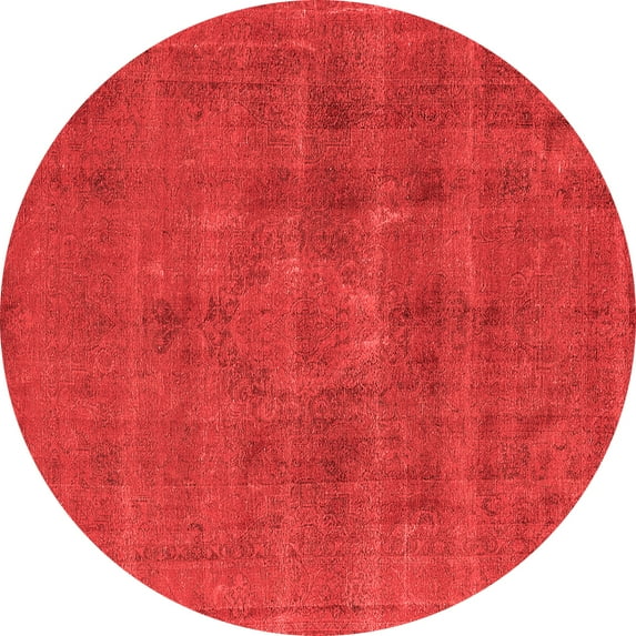 Ahgly Company Indoor Round Oriental Red Industrial Area Rugs, 4' Round