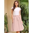 thumbnail image 3 of DARING DIVA Women's Knee Length Pleated A-line Skirt Medium Pink, 3 of 7