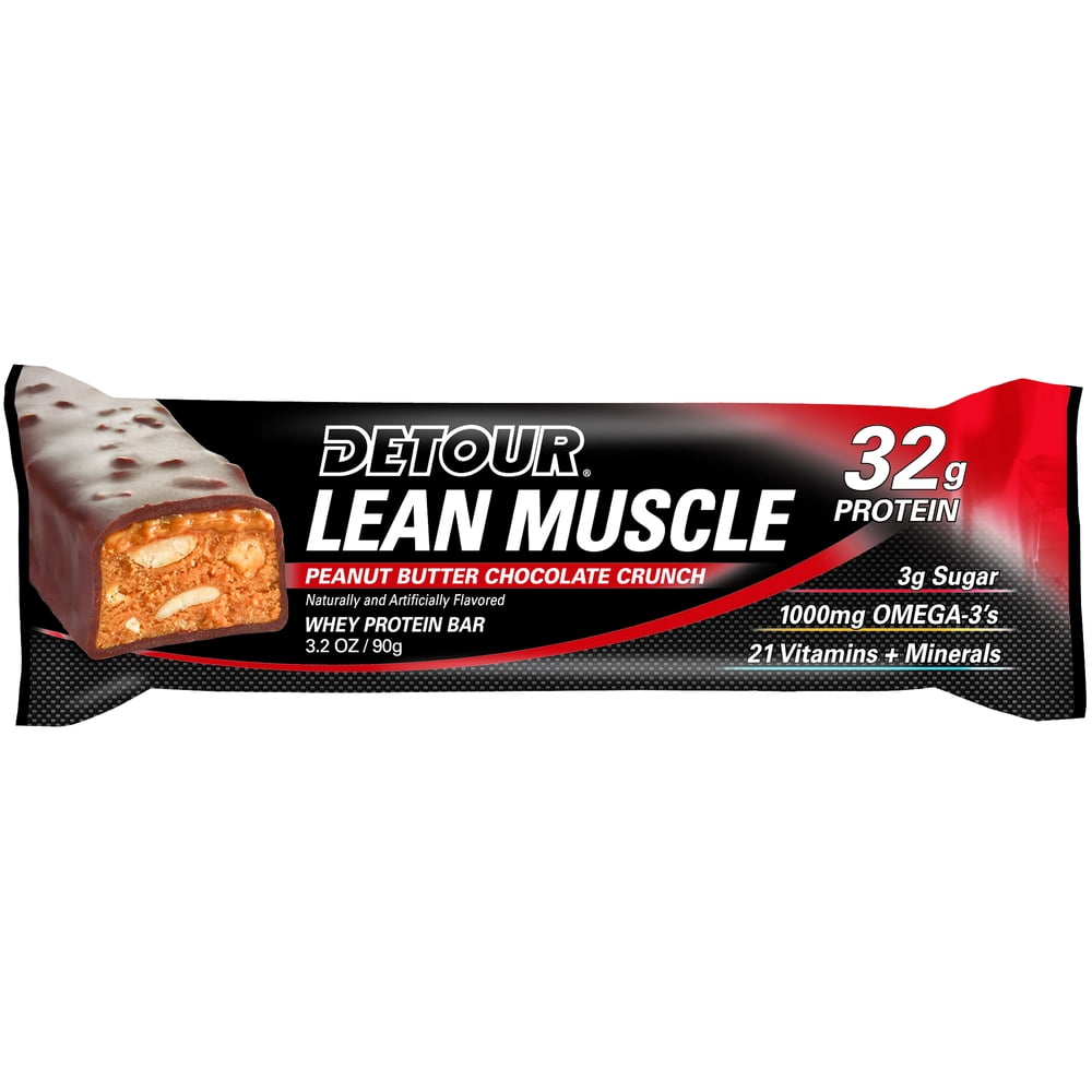 Detour Lean Muscle Protein Bar, Peanut Butter Chocolate Crunch, 32g