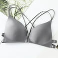 thumbnail image 4 of Siilsaa Wireless Bra for Women Sexy Unlined Balconette Demi-Cup Underwire Lace Bra Grey,One Size, 4 of 4