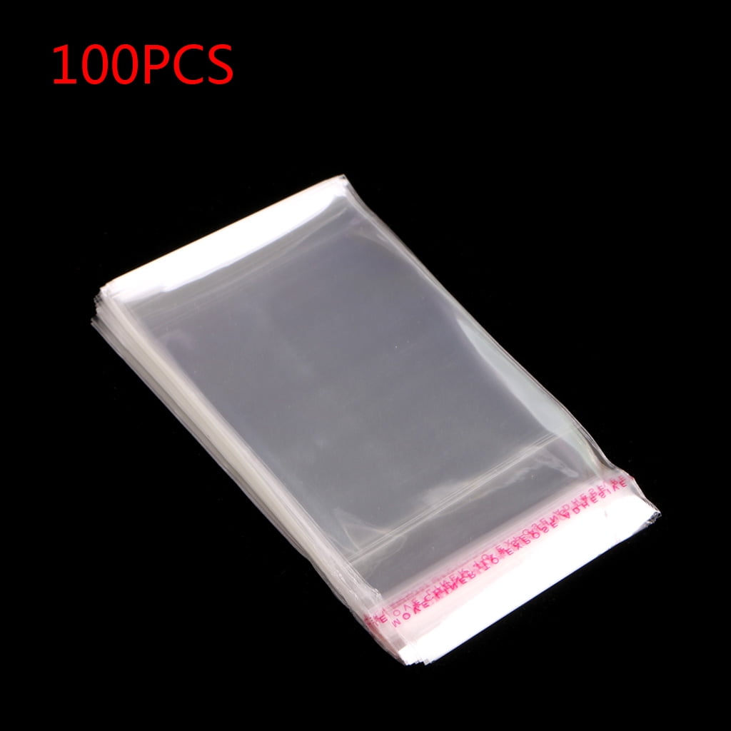 100Pieces Self Seal Cellophane Plastic Bag Adhesive Cello Poly Bag for Packaging