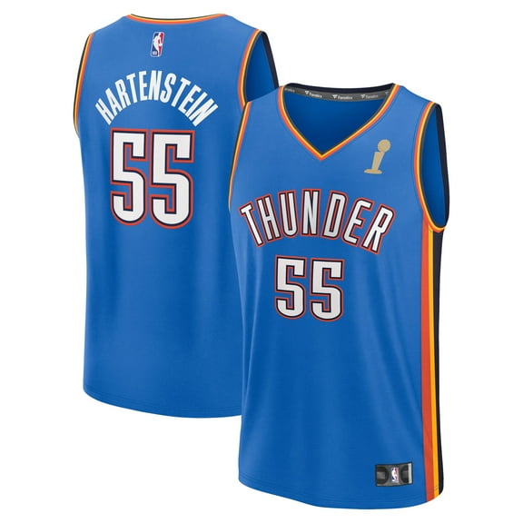Men's Fanatics Isaiah Hartenstein Blue Oklahoma City Thunder 2025 NBA Finals Champions Fast Break Replica Player Jersey