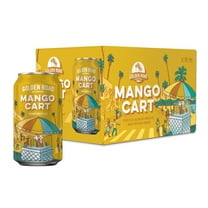 Golden Road Brewing Mango Cart Wheat Ale Craft Beer, 6 Pack Beer, 12 fl oz Aluminum Cans, 4 % ABV