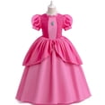 thumbnail image 1 of Vestido De Princesa De Lujo Rosa Blanco Para Niños , Disfraz De SUPER MARIO Peach Halloween , Regalo De Navidad Cumpleaños , Fiesta , Bola, 1 of 4