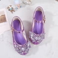 thumbnail image 5 of Quealent Princess Shoes High Heel Toddler Girls Dress Shoes Cute Bowknot Sparkle Mary Jane Flower Girls Wedding Birthday Party Prom for Little Big Kids Purple for Size 13, 5 of 9