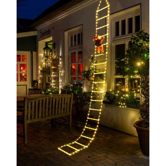 Luces navideñas Toodour de 10 pies con Santa Claus 347 LED de color blanco cálido