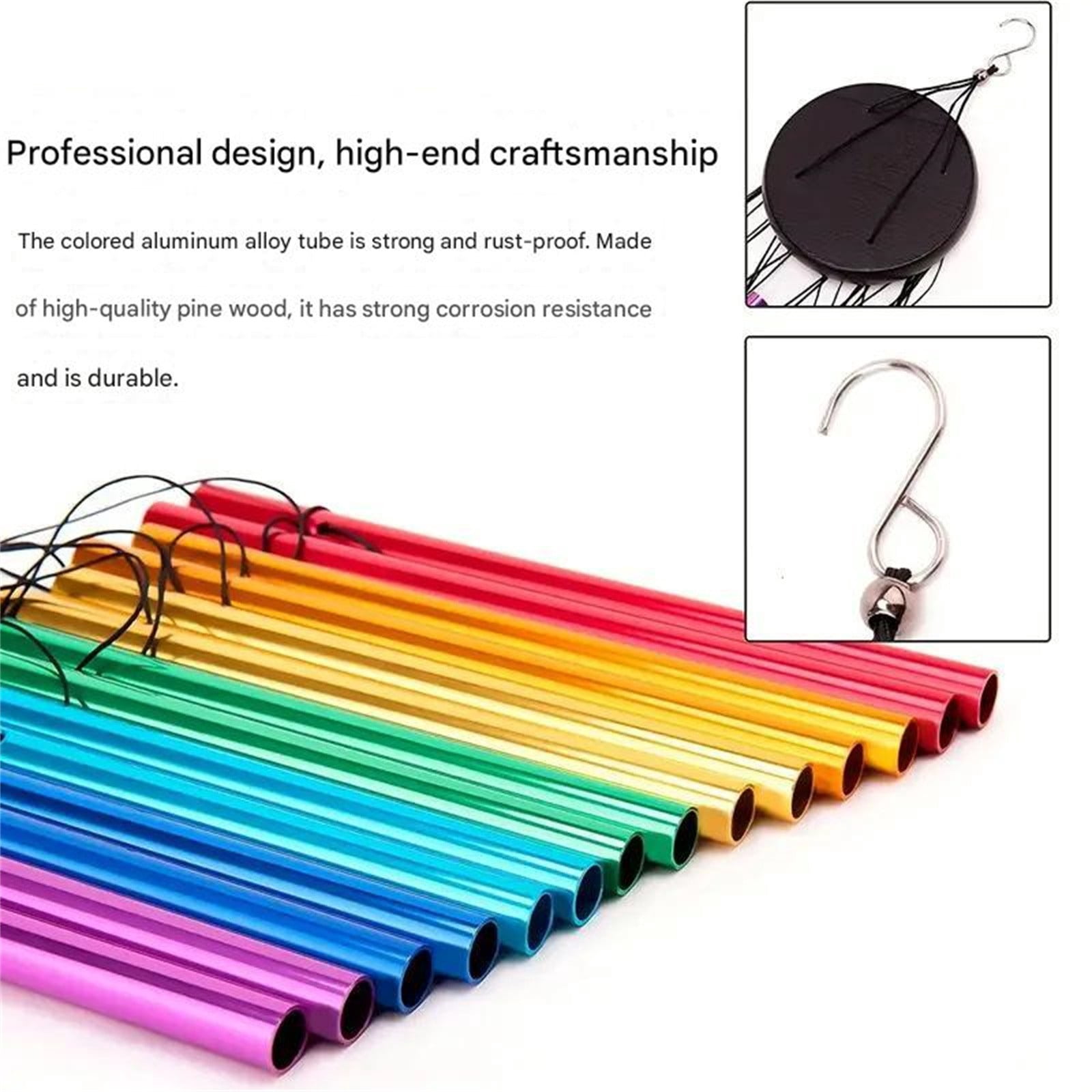 Aluminum Tube Wind Chimes for Outside – 12 Classic Tuned Music Tubes,Outdoor Waterproof Hanging Decor for Garden Patio Terrace Balcony,Sympathy Gift