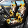 thumbnail image 3 of Pzuqiu Car Seat Covers, Compatible with Vehicle Seats Vans Seats, Car Seat Covers Full Set for Truck Sedans Breathable, Cow Among Sunflowers, 3 of 10
