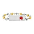 thumbnail image 1 of Bracelet Médical d'Identification, Chaîne à Billes Vierges pour Femmes, Or, 2 Tons, Acier Inoxydable, 7.5 Pouces, 1 of 4