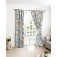 thumbnail image 3 of Teal Orange Eucalyptus Blackout Curtains for Bedroom/Living Room, Thermal Insulated Kitchen Curtains, Weeping Botanical Leaves Grommet Darkening Window Treatment Drapes 42"x63"x2, 3 of 8