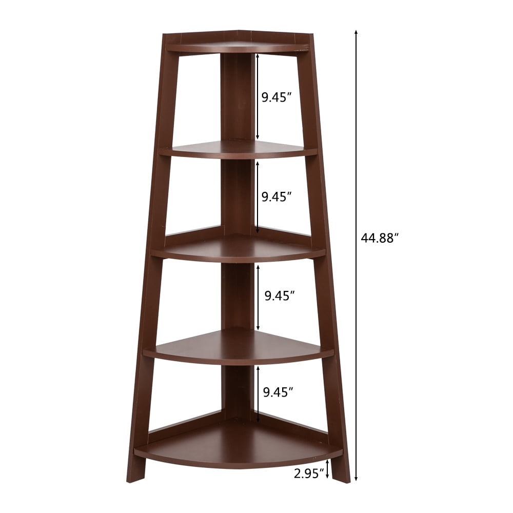Lowestbest 5 Tier Shelf Stand, Stand Storage Rack Organizer, Wood Display Storage Home Furniture, Brown Lowestbest 5 Tier Shelf Stand, Stand Storage Rack Organizer, Wood Display Storage Home Furniture, Brown