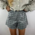 thumbnail image 2 of Womens Shorts Summer Cute Soft Plaid Print Buttons Pajamas Bottoms Comfy Home Shorts Sleepwear, 2 of 8