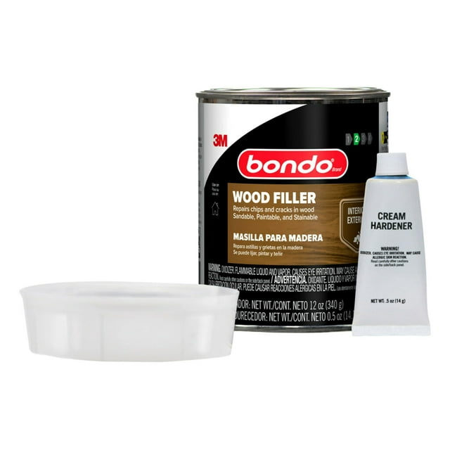 Relleno para madera Bondo de 355 ml con endurecedor de 15 ml para reparaciones en madera