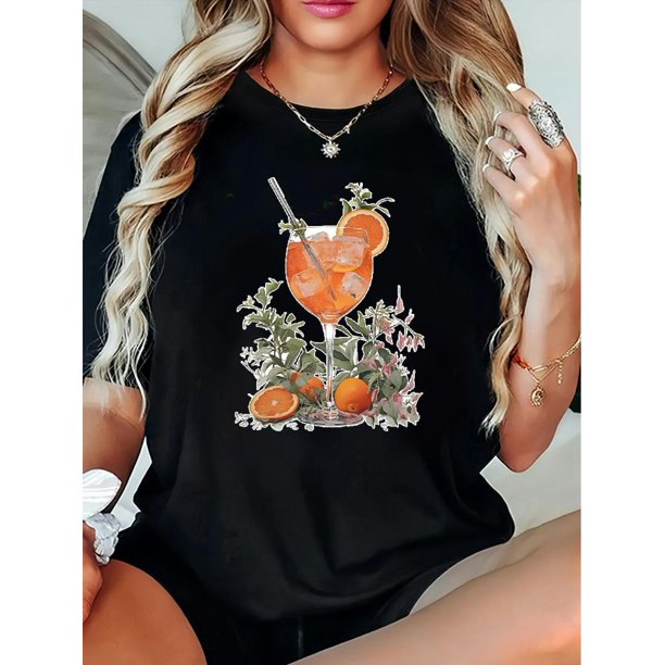Women'S Casual T-Shirt for Summer, Featuring a Cartoon Character Print, Short Sleeves, And a Comfortable Crew Neck