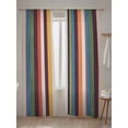 thumbnail image 5 of Vintage Color Stripes Sheer Curtains 96 Inch Long 2 Panels, Orange Green Blue Striped Retro Line Light Filtering Rod Pocket Semi Sheer Curtains, Sheer Voile Drapes for Living Room Bedroom, 52"x96", 5 of 5