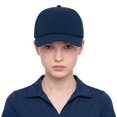 thumbnail image 6 of TOPTIE Perforatd Trucker Hat with Rope, 5 Panel Quick Dry Snapback Cap - Navy, 6 of 7