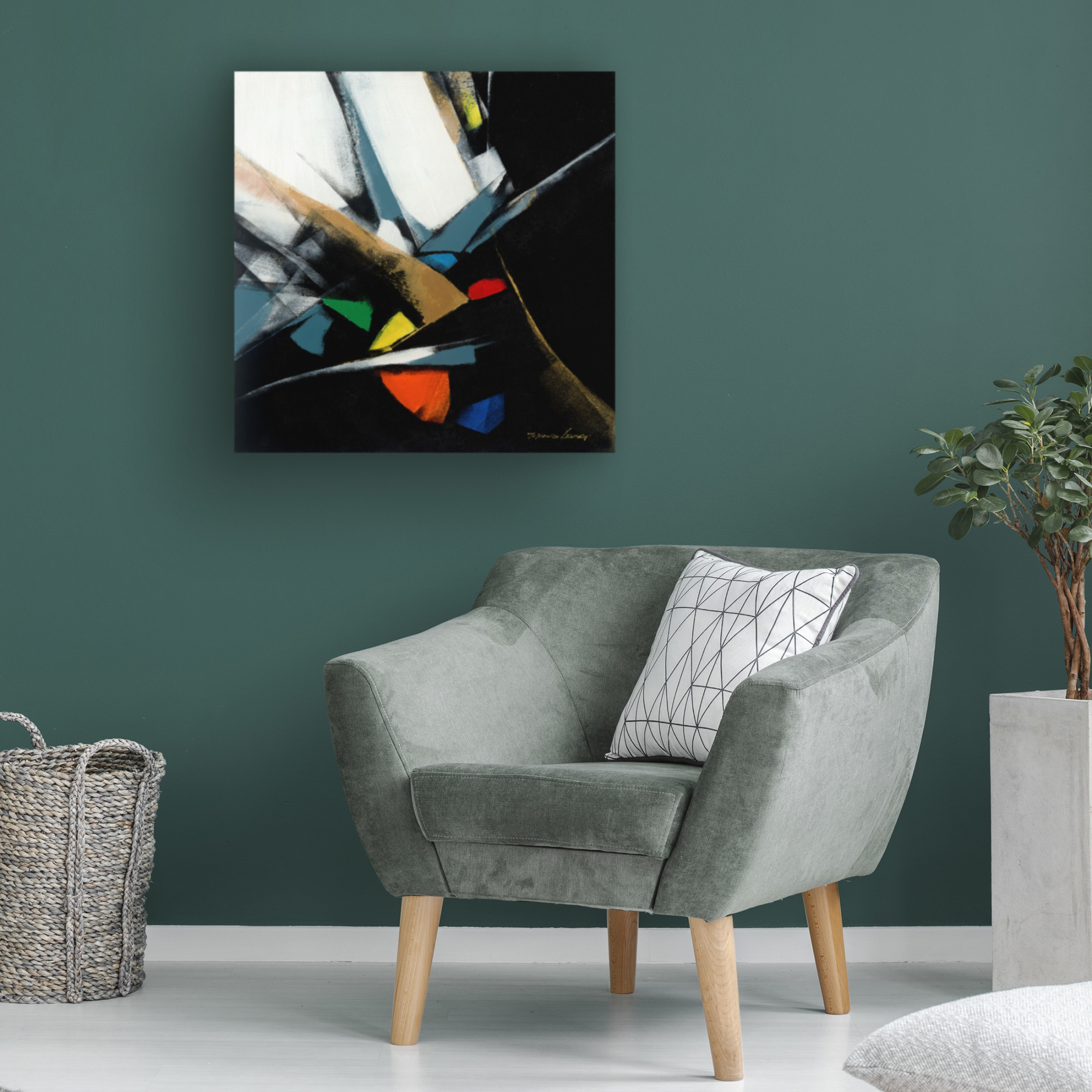 Canvas Wall Art - Thomas Leung 'Color Block 2' Wall Art for Living Room, Bedroom, or Office Décor by Trademark Fine Art - 35 x 35 Inches