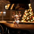 thumbnail image 4 of Fmbmuo Cute Reindeer Acrylic Christmas Ornaments 2D Flat Hanging Pendant Decor Festive Christmas Tree Decoration Portable Hanging Ornament for Car Interior,Multicolor, 4 of 5