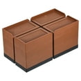 thumbnail image 1 of Unique Bargains 4.3 Inch Furniture Risers Rectangle Bed Lifters Adjustable Stackable Couch Riser, Brown 4 Pack, 1 of 7