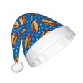 thumbnail image 2 of Fuzoiu Hot Dog 1 Print Santa Hat Christmas Hat for Adults,Santa Hats with Pompom, Unisex Xmas Holiday Hat for Christmas New Year Festive Party Supplies, 2 of 6