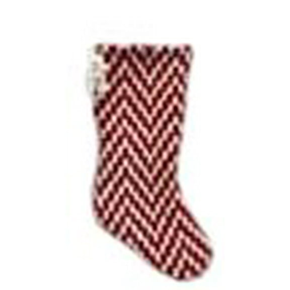 Chevron Christmas Stocking, Red and White, 20", by Holiday Time