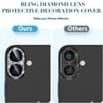 thumbnail image 4 of Stardust Diamond Tempered Glass Camera Lens Protector for iPhone 16 Plus - Black, 4 of 5