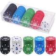 thumbnail image 1 of 4x0.2cm-casino Tokens Pack Of 100 Acrylic Poker Chips With Box For Countdown Markers, Chips, Roulette, Ceramic Poker Chips, 1 of 5