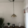thumbnail image 5 of Tiffany Pendant Lights Fixture Gold Stained Glass Crystal Beans LED Bulb Included for Dining Room Hotel Restaurant Cafe 16"W*16"D*75"H, 5 of 7