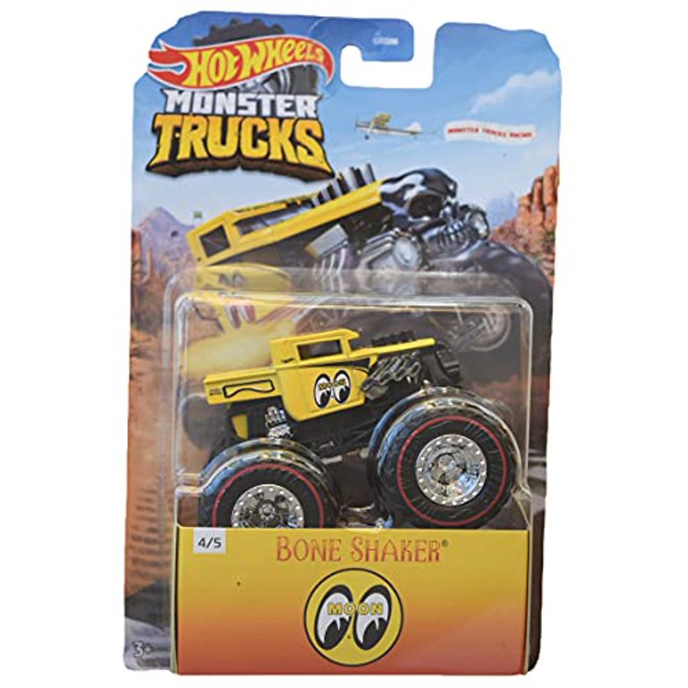 Hot Wheels Monster Trucks Bone Shaker, [Yellow] Moon Eyes 4/5