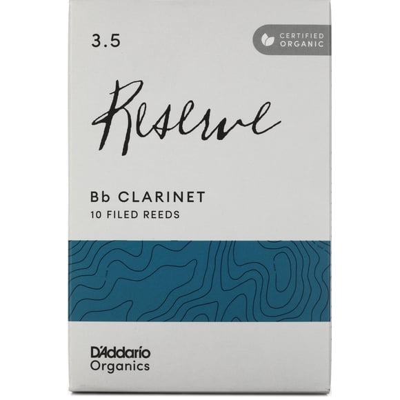 Cañas para clarinete D'Addario Organic Reserve Bb 3.5 Strength, paquete de 10