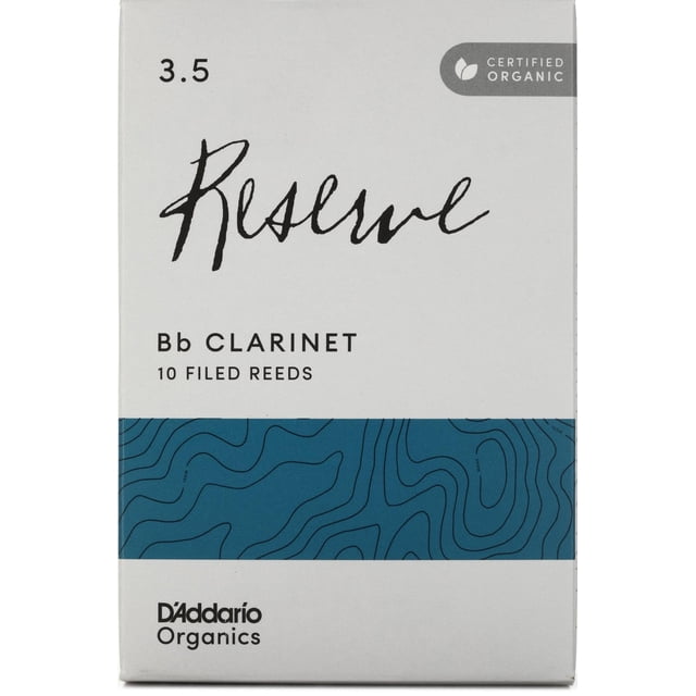 Cañas para clarinete D'Addario Organic Reserve Bb 3.5 Strength, paquete de 10