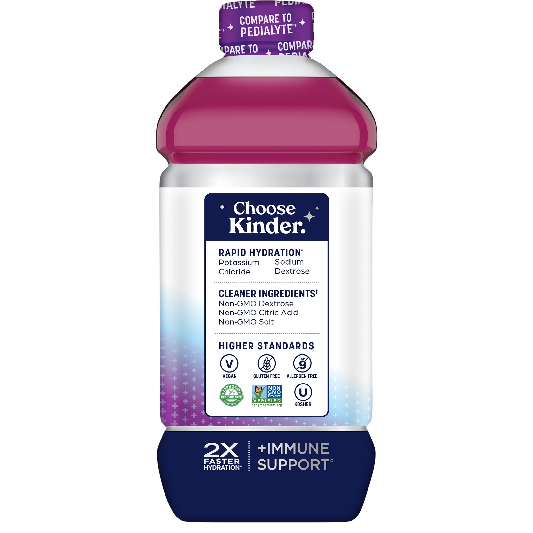 Kinderfarms KinderLyte  Electrolyte Solution Drink for Kids & Adults, Grape, 33.8 fl oz Bottle