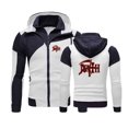 thumbnail image 4 of 2023 New Men Death Rock Band Heavy Metal Autumn Casual Color Matching Hooded Hoodie Diagonal Zipper Designe Warm Pullover Jacket, 4 of 5