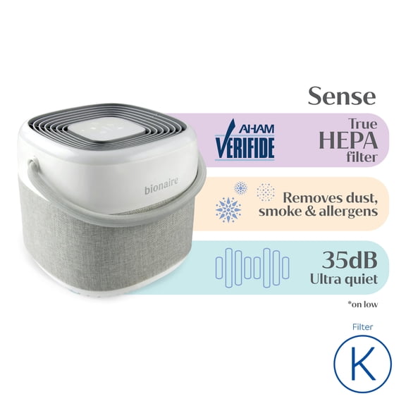 Bionaire True HEPA Sense Air Purifier for Rooms Up to 413 sq. ft with 4-in-1 Filtration & Aromatherapy, Sunrise Wake-Up Light and Red Light Sleep Support - White