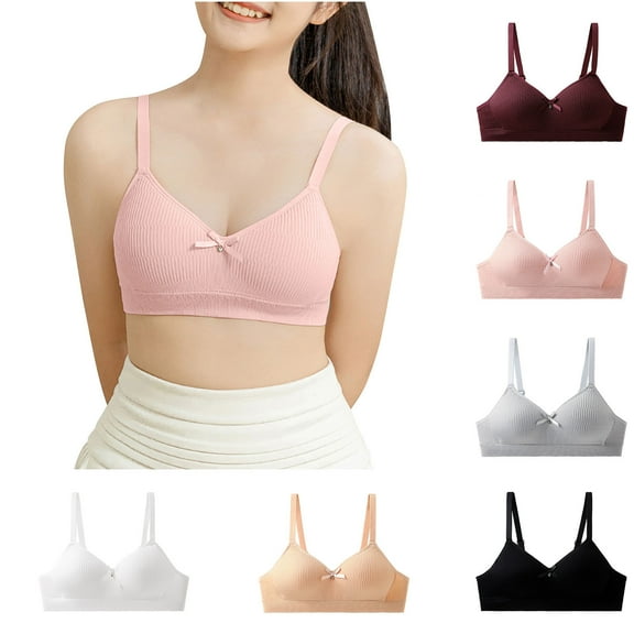 Bovxnpu Summer Girls Underwear, Seamless Training Bras for Girls, Girls Solid Color Soft Breathable Thin Style Student Bra Underwear 16 Years