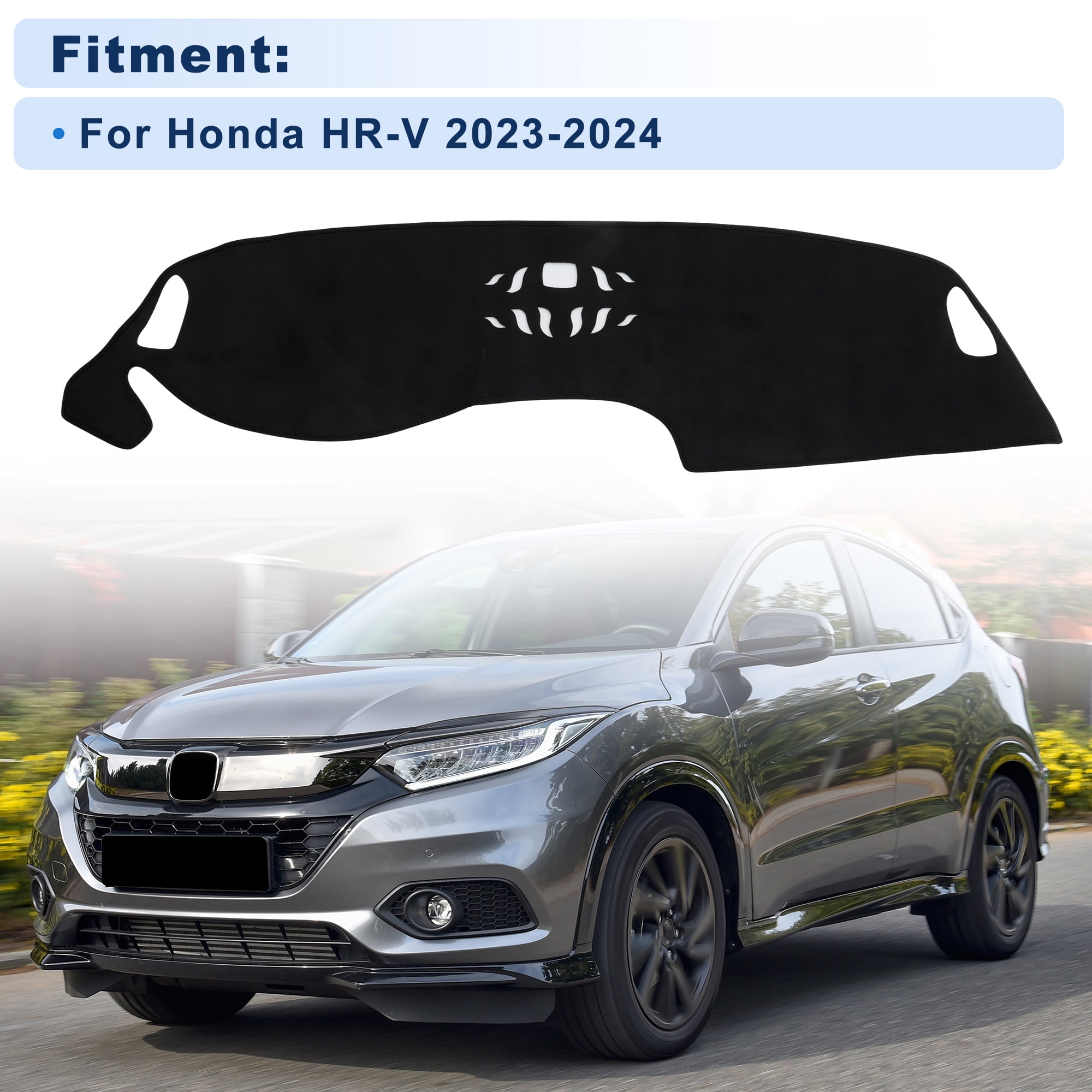 Unique Bargains Dash Cover for Honda HR-V 2023-2024 Without HUD Dashboard Cover Car Interior Anti-Slip/Anti Dust Suede Black 1 set
