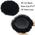 thumbnail image 3 of Brazilian Virgin Human Hair Curl Toupee 10x8inch for Black Men with Men Hair System Human Hair #1 Jet Black, 3 of 7