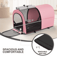 thumbnail image 6 of MoNiBloom 4 in 1 Double Pet Stroller, Foldable Cat Stroller for 2 Cats/Dogs with Detachable Carrier Bags & Rear Brakes, Pink/Gray, 6 of 12