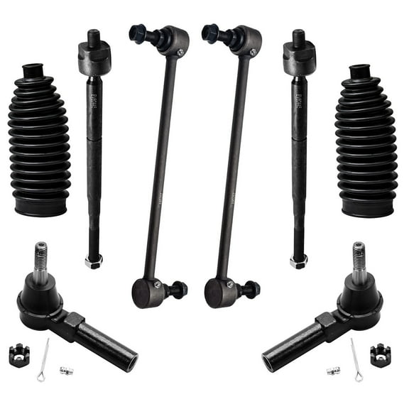 Detroit Axle - Front 8pc Suspension Kit for Chevy Cobalt Pontiac G5 Pursuit Chevrolet HHR Saturn Ion, 2 Sway Bars 4 Tie Rod Ends 2 Boots   Bellows Replacement